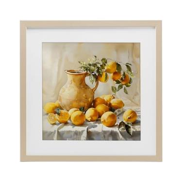 Imagem de Stupell Industries Impressão emoldurada vintage Lemons and Pitcher Birch Under Glass da LSR Creative Studio, 13 x 13