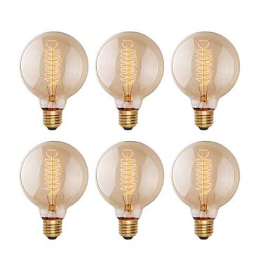 Imagem de Lâmpadas incandescentes Edison 60W G25 (G80) 2100K, pacote com 6 - run