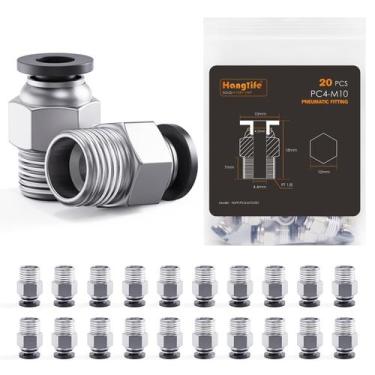 Imagem de Conectores de tubo de PTFE Hanglife PC4-M10 Filamento de 1,75 mm (x20)