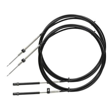 Imagem de Kpemcsx Cabos de controle de mudança e acelerador de barco de 5,5 m, conjunto de cabos remotos 600A Gen I, adequado para motores de popa Mercury MerCruiser Marine Force, substitui CC17918 (2 peças)