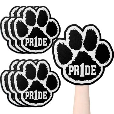Imagem de Jecery 6 peças de luvas de pata de 30,5 cm com estampa de dedo de espuma para time Spirit Pride Paw Foam Hands para fãs de futebol americano da escola Spirit Gear (preto)