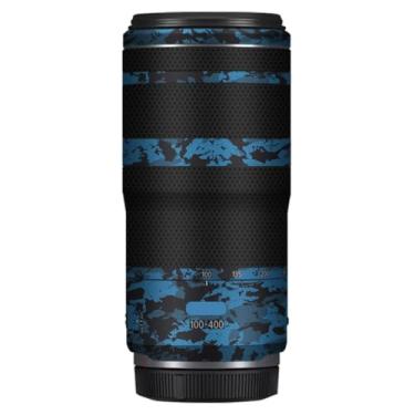 Imagem de 100-400 5.6-8 Adesivo de lente de câmera antiarranhões para Canon RF100-400mm F5.6-8 é USM Coat Wrap película protetora corpo capa de pele (azul cavaleiro)