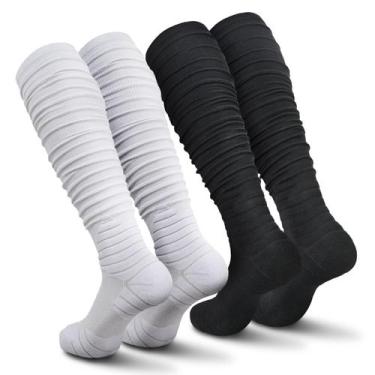 Imagem de Meias de futebol IRAMY Scrunch Long para homens, jovens e meninos, 2 p