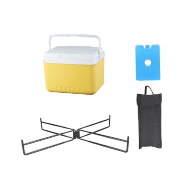 Imagem de IEUDNS Caixa térmica portátil com alça, refrigerador multifuncional à prova de vazamentos para ao ar livre, churrasco e pesca, 6l