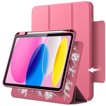 Imagem de JETech Capa Magnética Destacável para iPad (A16) 11ª/10ª Geração (2025/2022) com Porta-Pencil, Case Claro Giratória Removível, Suporte Retrato/Paisagem com Visualização de Tela Elevada (Rosa)