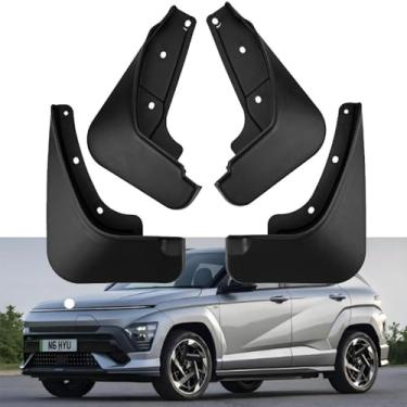 Imagem de Para-lamas e Protetores contra Respingos para Hyundai Kona 2024 2025, Alargadores Para-lamas Dianteiros e Traseiros, Para-lamas em ABS, Protetores contra Lama Pedras e Detritos