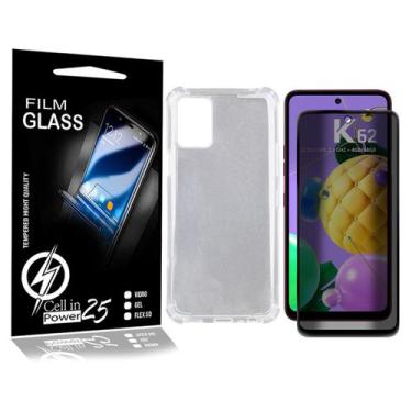 Imagem de Kit Capa Anti Shock + Película Vidro Privacidade 3d P/ LG K62 LMK520BM