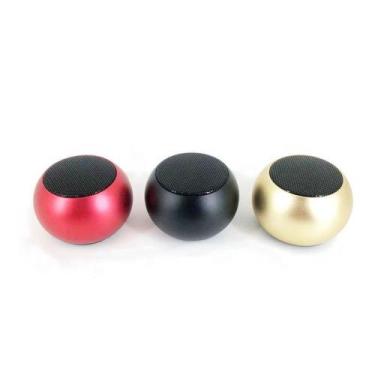 Imagem de Caixinha Som Bluetooth Mini Metal Speaker Amplificada 3w REDONDA - MAR