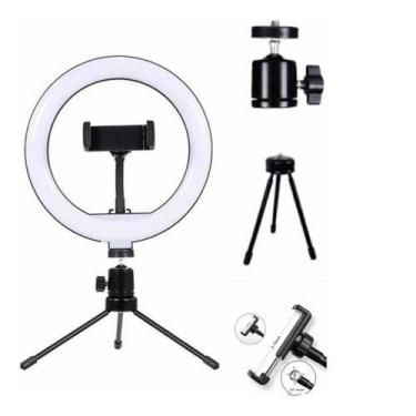Imagem de Ring Light Led Mesa Tripé Suporte Celular 8 Polegadas 20 cm - MKB