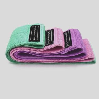 Imagem de Kit Bands 3 Faixas Resistente para pernas e bumbum, esportes, quadril,