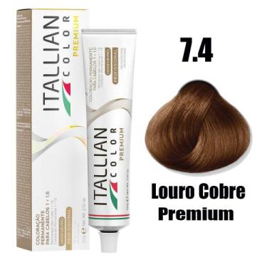 Imagem de Coloração Itallian Premium Louro Cobre 7.4 - 60g