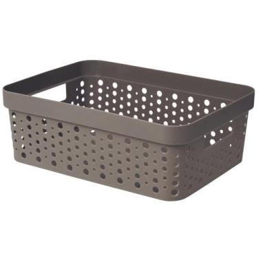 Imagem de Cesto Organizador s/Tampa Trama Rattan 11 Litros Multiuso Plástico - U