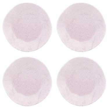 Imagem de Jogo Conjunto 4 Pratos Rasos Oxford Porcelana Ryo Pink Sand 27,5 cm