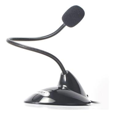 Imagem de Microfone de Mesa para Computador, Pedestal Flexível, Conector P2, Omnidirecional, Preto