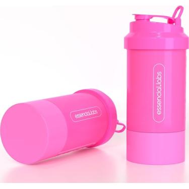 Imagem de COQUETELEIRA/SHAKER ACADEMIA BPA FREE - Cor Rosa com Compartimento para Pó | Cápsulas | Comprimidos - 400ml