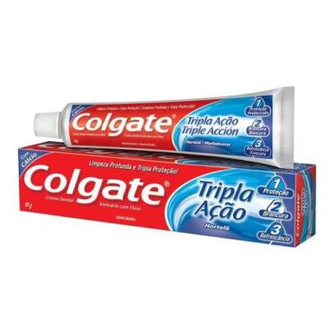 Imagem de Kit c/ 2 Colgate Tripla Acao creme dental sabor hortela 90g