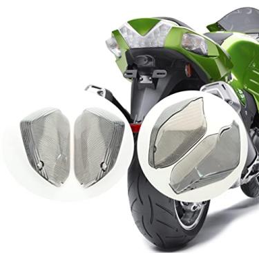 Imagem de TOPZONE Compatível com Kawasaki Ninja ZX14R / Ninja ZX-10R / ZZR1400/ Concours14 / 1400GTR; Lente pisca-pisca de pisca-pisca da lâmpada do dicador traseiro