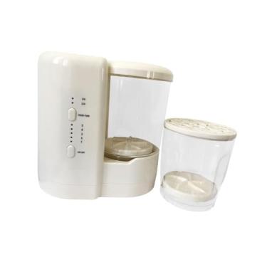 Imagem de MotiveTech Lavadora e secadora de pincéis de maquiagem, lavadora de roupas íntimas, copo de lavanderia leve e recarregável para lavanderia, dormitório, trailer, Bege Branco