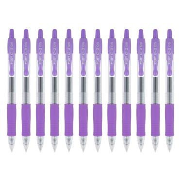 Imagem de Caneta de gel PILOT G2 retrátil de ponta extra fina roxa 0,5 mm
