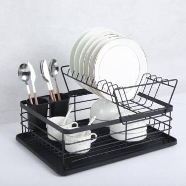 Imagem de Escorredor de Louças 2 Andares Preto Fosco - TOP RIO