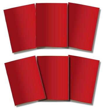 Imagem de Kit 6x Cadernetas Sem Pauta Capa Flex 40 Pág Pólen A5 Vermelho