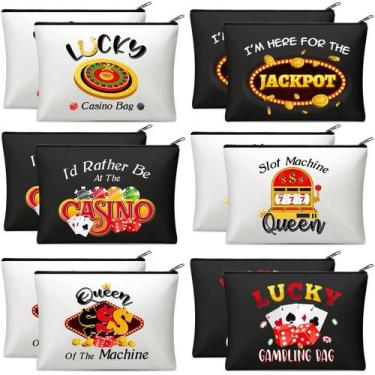 Imagem de Conjunto de bolsas de maquiagem Reginary Casino Dice Poker Chips x12 W