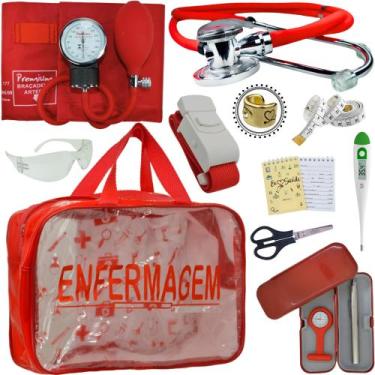 Imagem de Kit Enfermagem Top Cores Premium Completo Estagio - Love Saude, VERMEL