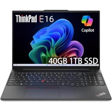 Imagem de Laptop Lenovo ThinkPad E16 Business (tela FHD + de 16 polegadas, AMD Ryzen 5 7530U (> Intel i7-1165G7), 40 GB de RAM, SSD de 1 TB) impressão digital, retroiluminada, webcam 1080p, WiFi 6, Ethernet