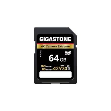 Imagem de [Recuperação de dados gratuita de 5 anos] Cartão SD GIGASTONE de 64 GB, câmera 4K extreme, cartão de memória A2 V30 U3 SDXC de vídeo UHD de alta velocidade compatível com câmera digital Canon, com 1