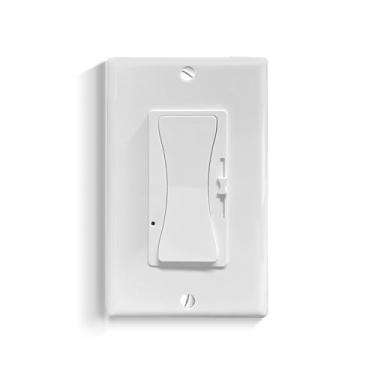 Imagem de Poxran Interruptor regulador de intensidade para luzes de escada 3CCT/5CCT, sensor de movimento interno, branco, 1 pacote
