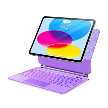 Imagem de Capa para iPad 11ª (A16) e 10ª geração com teclado – Capa protetora ultrafina magnética estilo mágico – retroiluminação – capa com teclado trackpad multitoque para iPad 11 polegadas 2025 e 10ª geração