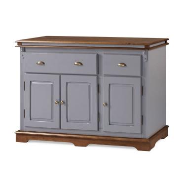 Imagem de Balcão Buffet 3 Portas 2 Gavetas Manchester 2001 Linz Móveis - Cinza/Imbuia Glazer