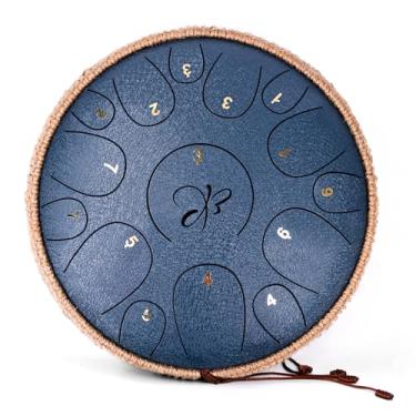 Imagem de Tambor de língua de aço - 30,5 cm com 15 notas, tambor de língua de aço para crianças e adultos, frigideira de aço com marretas de tambor, tambor pendurado com livro de música e bolsa de transporte