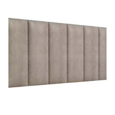 Imagem de Cabeceira Cama Box Estofada Modular Peças Adesivo 45X20cm(CHUMBO,QUEEN)