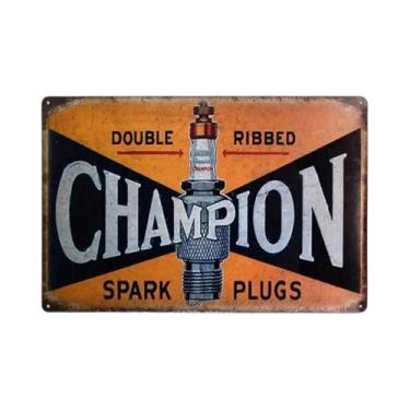 Imagem de Placa De Metal Retrô Vintage Com Tema De Óleo De Motor a Gasolina Para