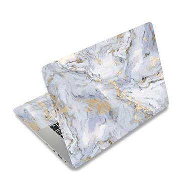 Imagem de AIMSA Adesivo de película para laptop, 12 13 13,3 14 15 15,4 15,6 polegadas Laptop Art Decal Protector Notebook Netbook PC 15,6 polegadas Capa de vinil universal de 15,6 polegadas, mármore cinza dourado