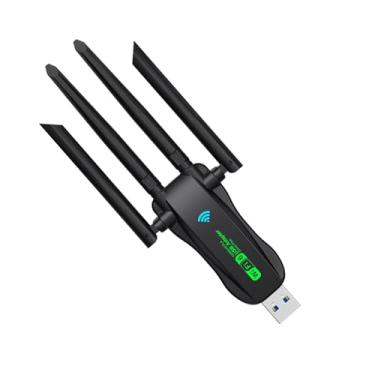 Imagem de Adaptador WiFi USB sem fio para PC, laptop, antenas duplas 5Dbi de 900 Mbps, 5,8 GHz, 600 Mbps e adaptador WiFi de 2,4 GHz 286 Mbps para computador, PC