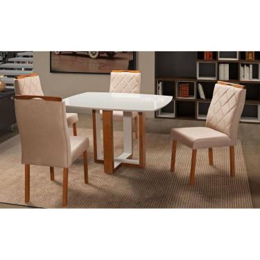 Imagem de Sala de Jantar maciça 4 Cadeiras 140x90  Atlas  Art Salas