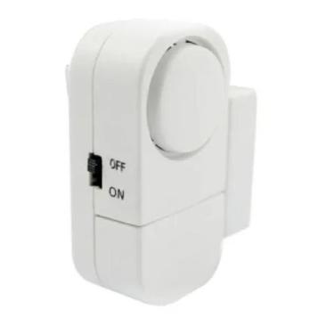 Imagem de Kit 4 Sensor Alarme Magnético Sirene Porta Janela Sem Fio Sonoro Som -