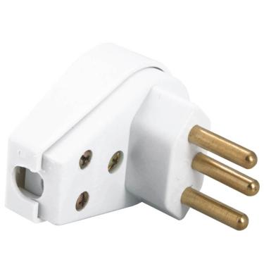 Imagem de Plugue Angular 2P+T 20A 250 Volts Branco - 57402111 - TRAMONTINA
