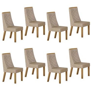 Imagem de Conjunto 8 Cadeiras para Sala de Jantar Aurora Bege