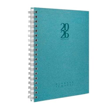 Imagem de Agenda Planner Semanal 2026 Solid Glitter Metallic Azul Topázio