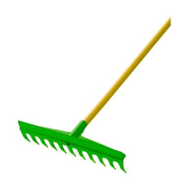 Imagem de Ancinho Plástico para Jardim Verde com Cabo - FJ-1012 - TRAPP