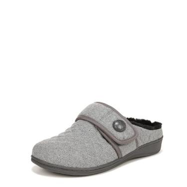 Imagem de Vionic Pantufa feminina Indulge Carlin de flanela Mule - Pantufas confortáveis para casa de spa que incluem conforto de três zonas com suporte de arco de palmilha ortopédica, ajuste médio, tamanhos 5-12, Cinza carvão, 6