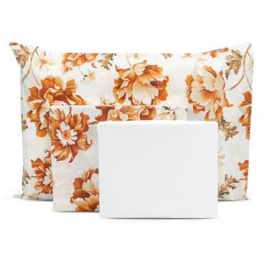 Imagem de Lençol Solteiro 3 pçs Algodão Percal Estampado180 fios (Villare/Branco)