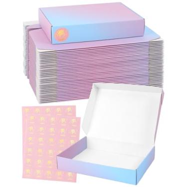 Imagem de TryDrem Caixas de Remessa, Pacote com 45 Unidades, Caixa de Embalagem para Correspondência Colorida, Caixas de Papelão Ondulado para Presente, Literatura para Pequenas Empresas(Gra (11X8X2 Polegadas)