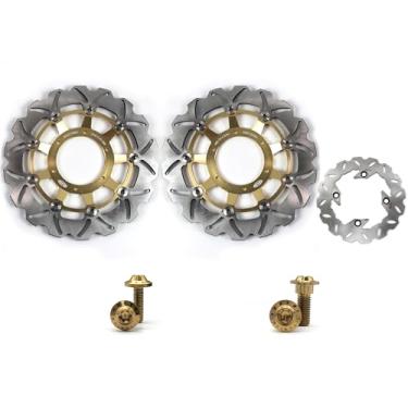 Imagem de Arashi Discos de freio dianteiros traseiros rotores com parafusos de montagem para Honda CBR600F4i 2001-2007, CBR600F SPORT 2001-2002, peças de acessórios de reposição de motocicleta