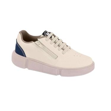 Imagem de Tenis Molekinho Casual Com Ziper Ref 2838.128.13958 Branco Off/marinho 32