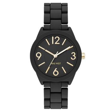 Imagem de Nine West Relógio feminino com pulseira emborrachada, NW-3092, Preto