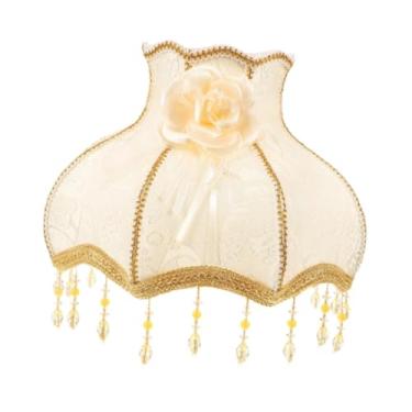 Imagem de Fenteer Abajur com franjas, abajur de tecido, decorativo para de mesa de chão, de mesa com borla para quarto e casa, Bege